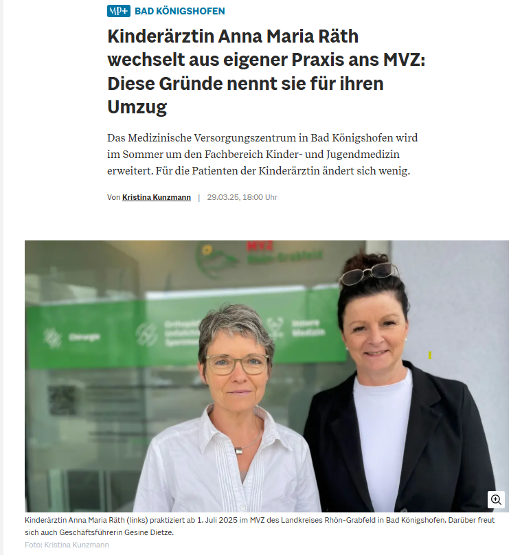 Kinderärztliche Versorgung direkt im gleichen Gebäudekomplex 